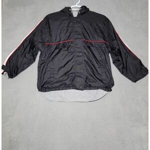 Outbrook Jacket Women's Plus Size 1XL Reversible Black Nylon Full‎ Zip Fleece